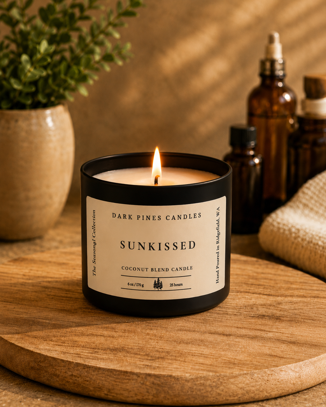 Sunkissed 6 oz Scented Candle Tin Matte Black
