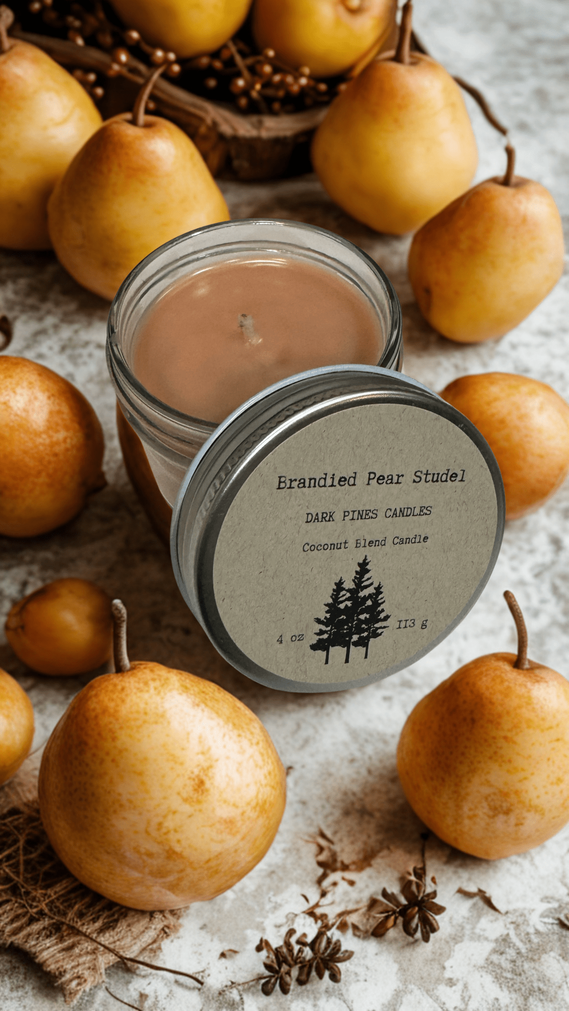 Brandied Pear Strudel - Dark Pines Candles