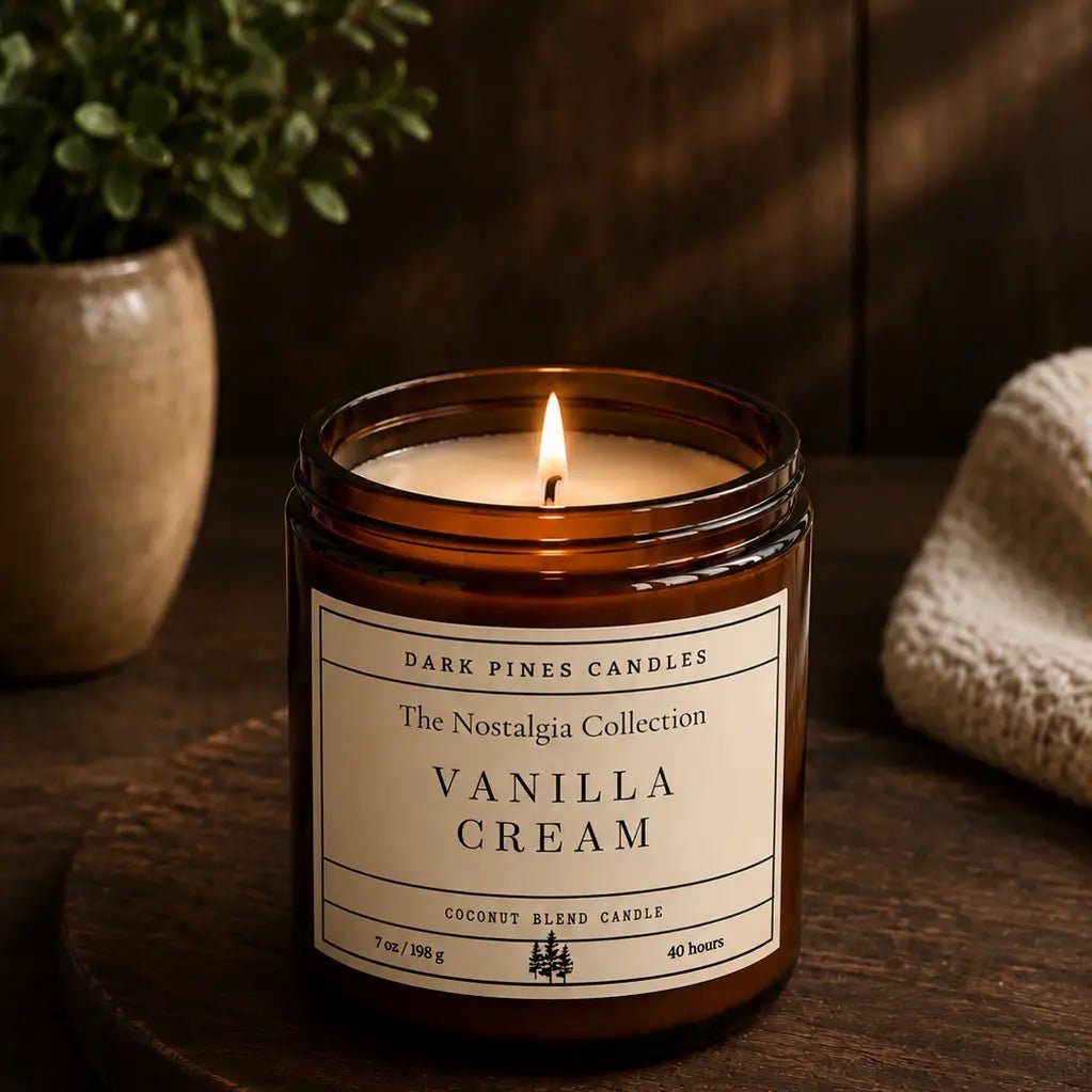 Vanilla Cream 7 oz Scented Candle - Dark Pines Candles