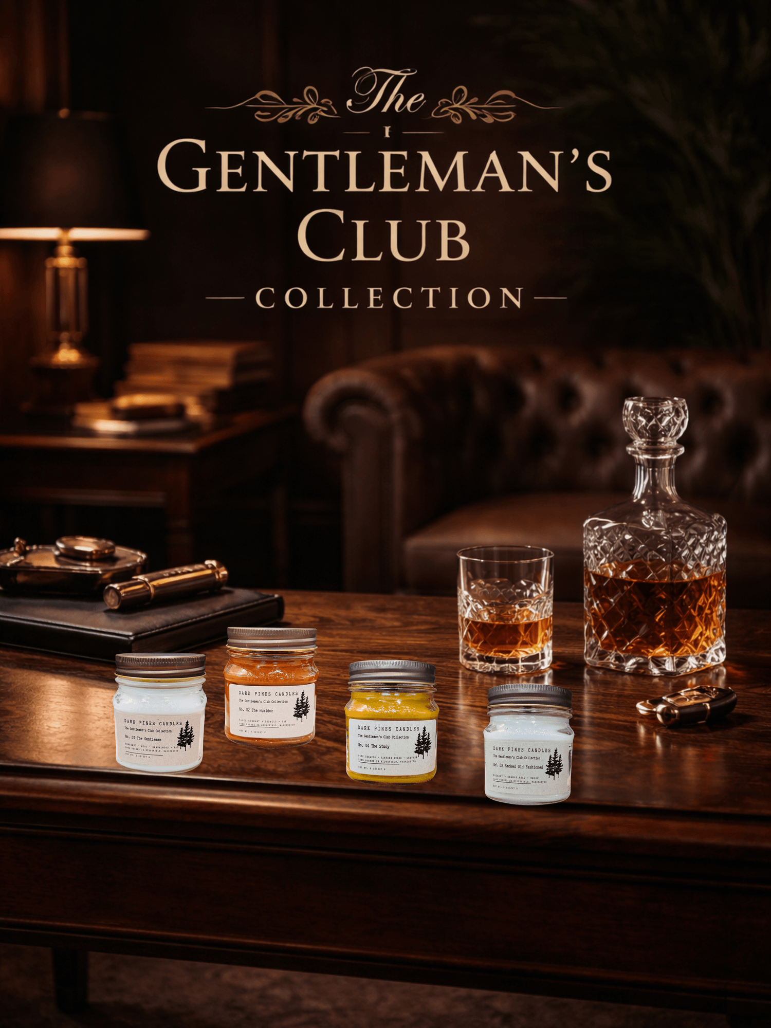 The Gentlemen's Club Collection - Dark Pines Candles