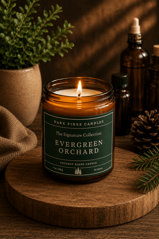 Evergreen Orchard 7 oz Scented Candle - Dark Pines Candles
