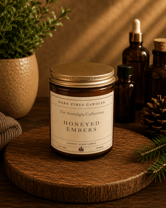 Honeyed Embers 7 oz Scented Candle - Dark Pines Candles