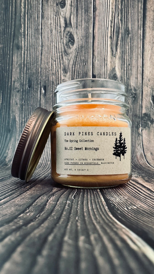 No. 01 Sweet Mornings - Dark Pines Candles