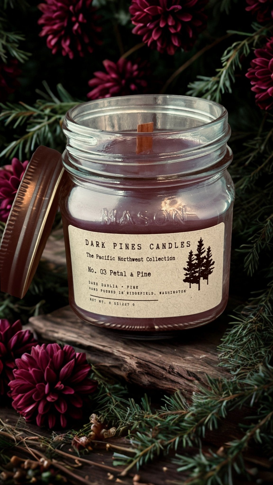 No. 03 Petal & Pine - Dark Pines Candles