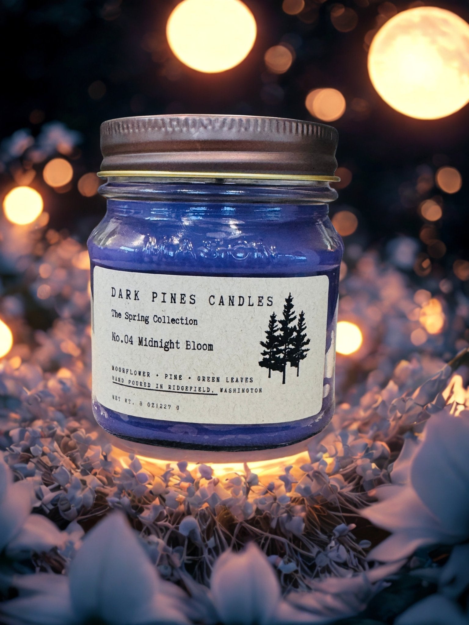 No. 04 Midnight Bloom 8 oz. Scented Candle - Dark Pines Candles