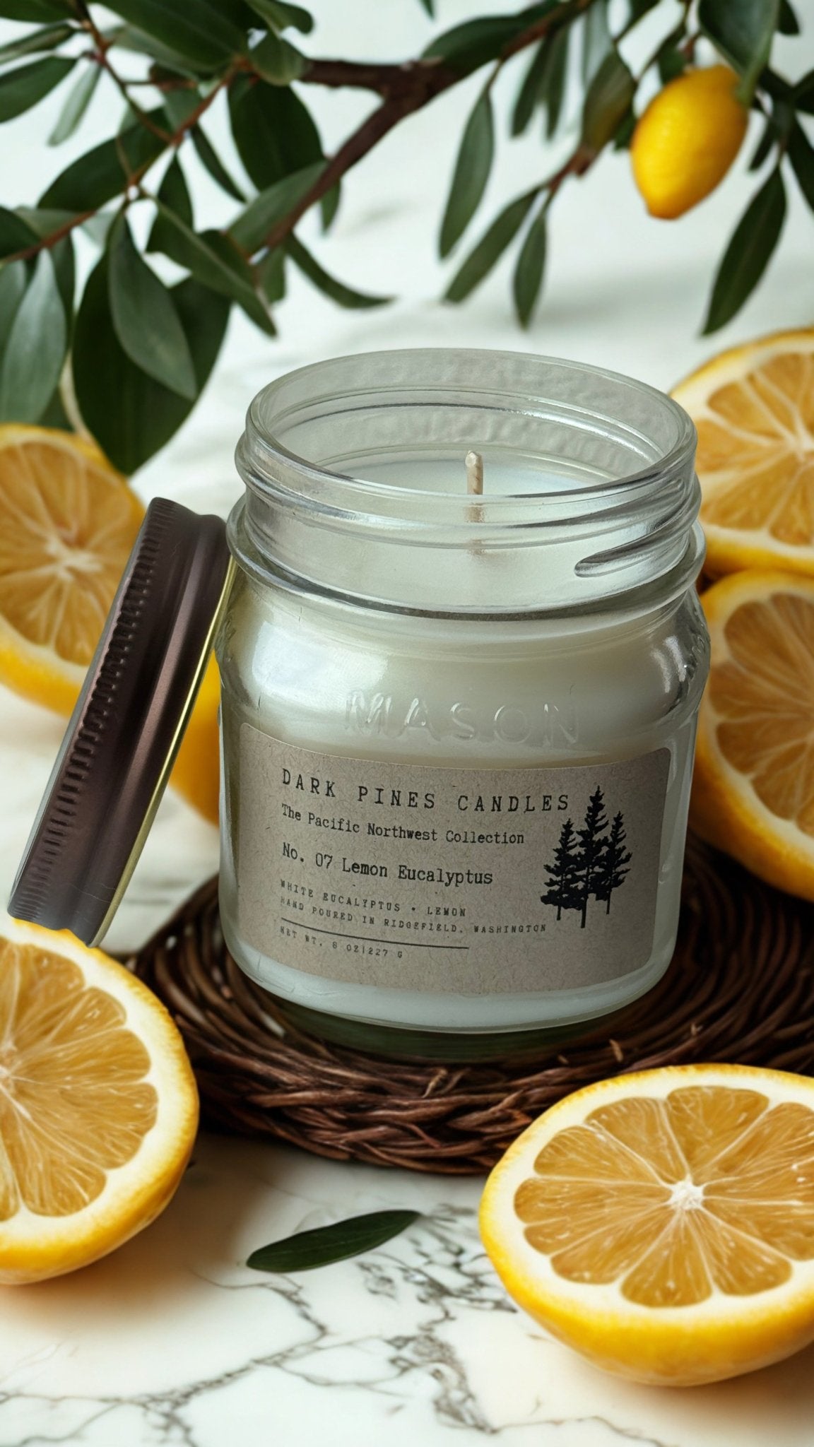 No. 07 Lemon Eucalyptus - Dark Pines Candles