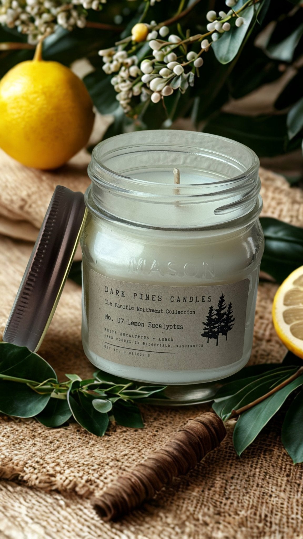 No. 07 Lemon Eucalyptus - Dark Pines Candles