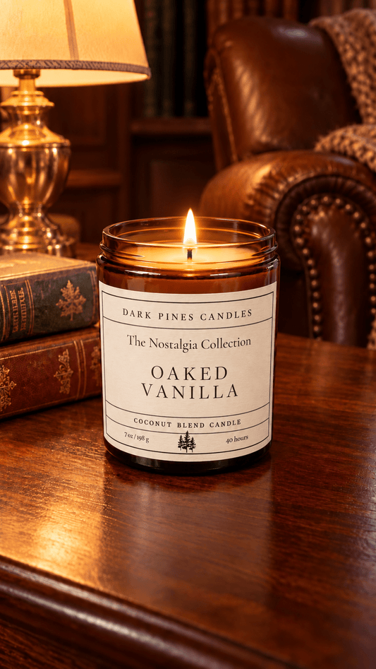 Oaked Vanilla 7 oz Scented Candle - Dark Pines Candles