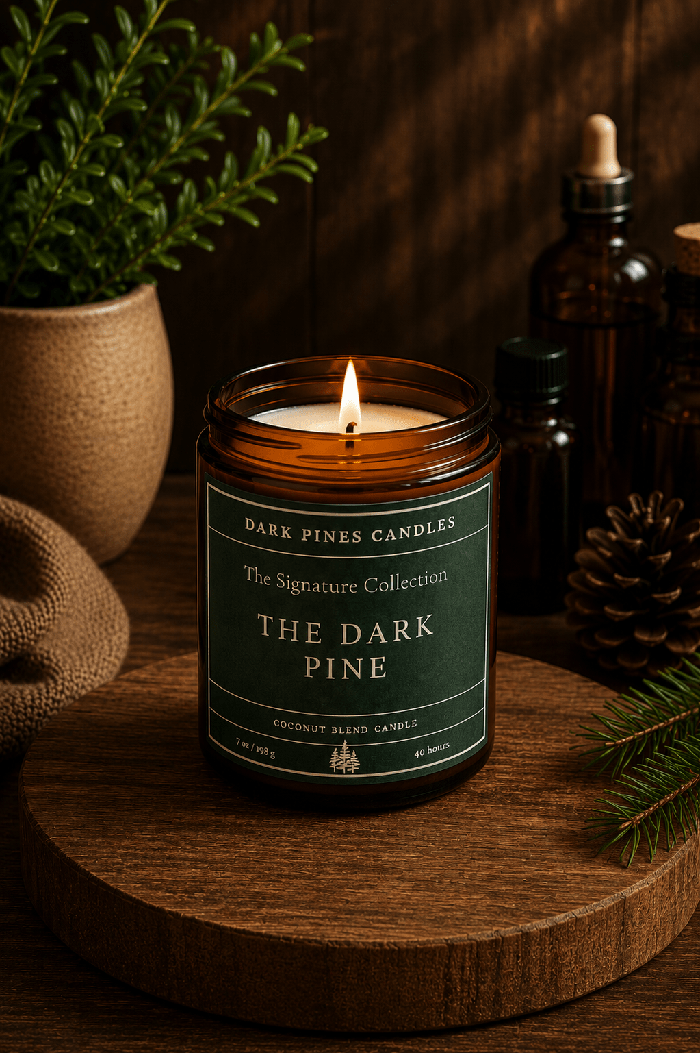 The Dark Pine 7 oz Scented Candle - Dark Pines Candles