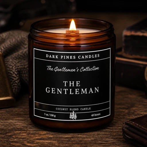 The Gentleman 7 oz Scented Candle - Dark Pines Candles