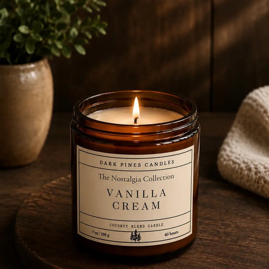 Vanilla Cream 7 oz Scented Candle - Dark Pines Candles