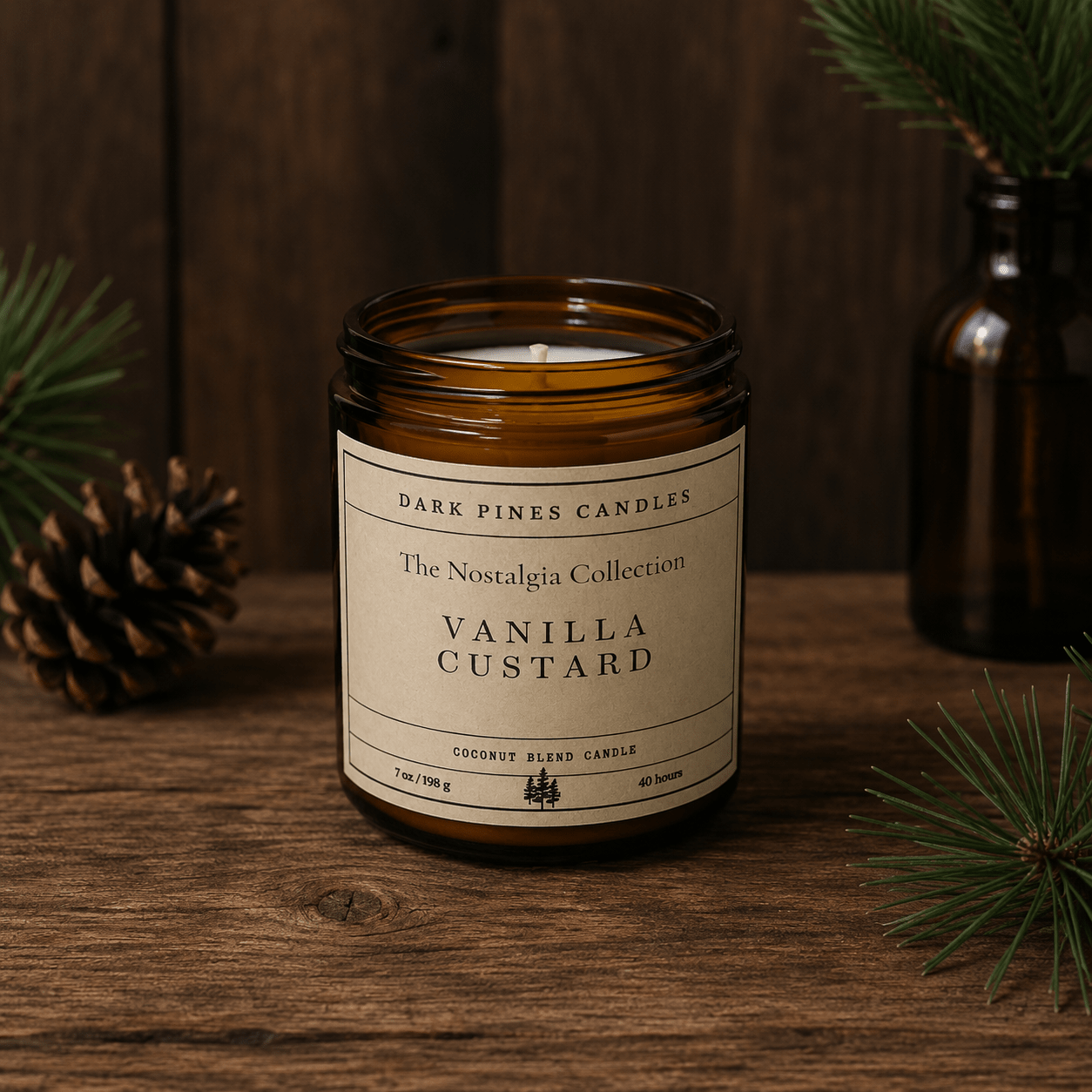Vanilla Custard 7 oz scented candle - Dark Pines Candles
