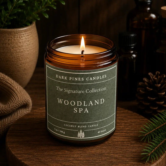 Woodland Spa 7 oz Scented Candle - Dark Pines Candles